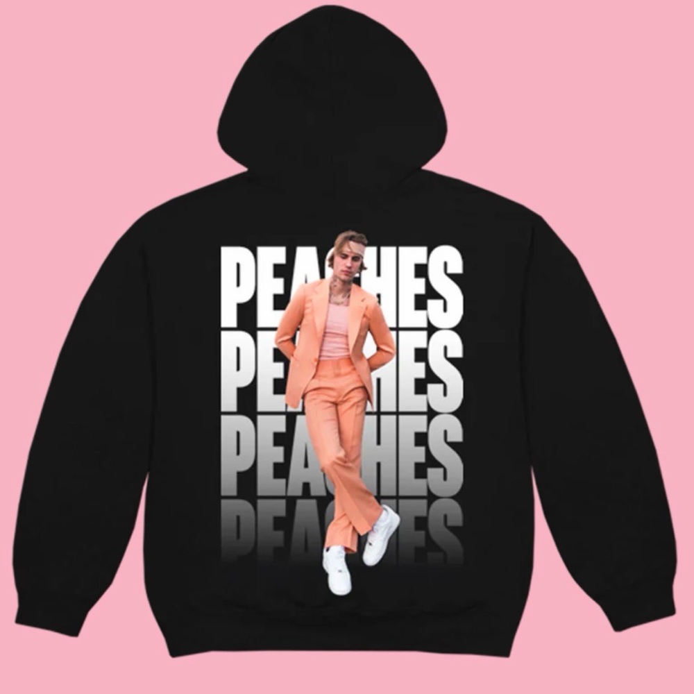 Justin Beiber Black Hoodie with White Logo